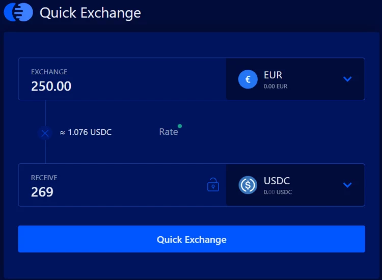 Acquista USDC con euro